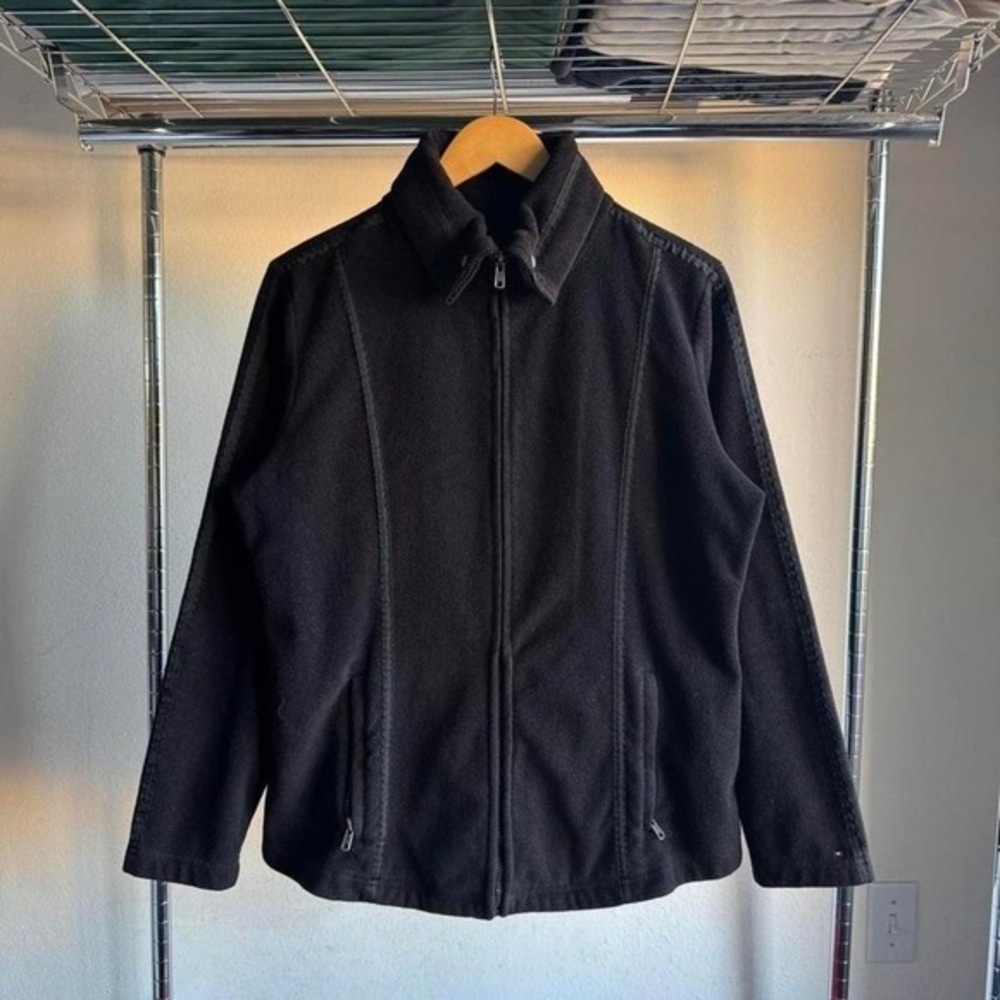 Vintage Preppy Womens Tommy Hilfiger Sherpa Lined Zip Up‎ Collared Jacket